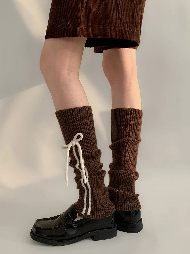 Leg Knit Bow-Tie Ribbed Colors) Warmers (4