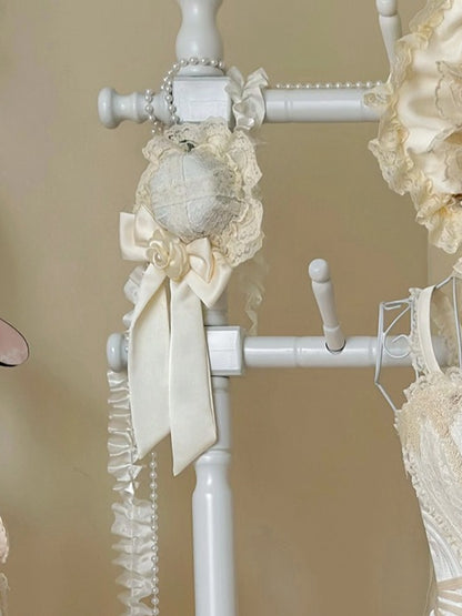 Bowknot Mini Hat Decorated Creamy Lolita