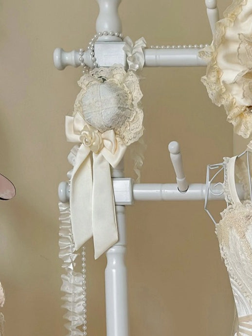 Bowknot Mini Hat Decorated Creamy Lolita