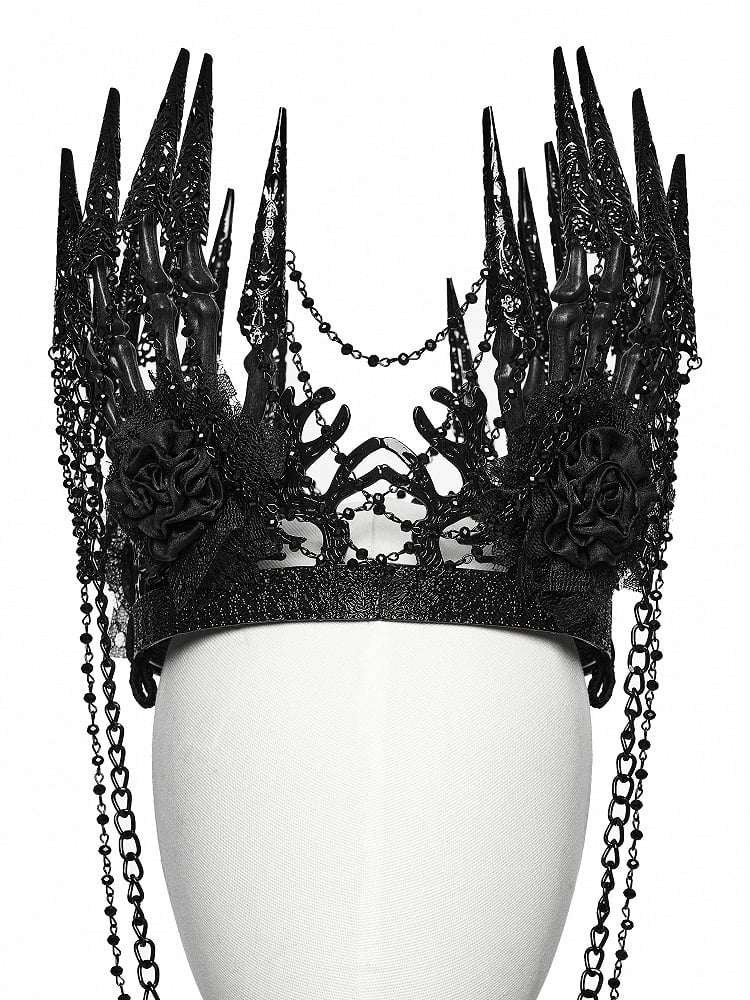 Black Goth Bone Thorn Prison Crown - Punk Rave