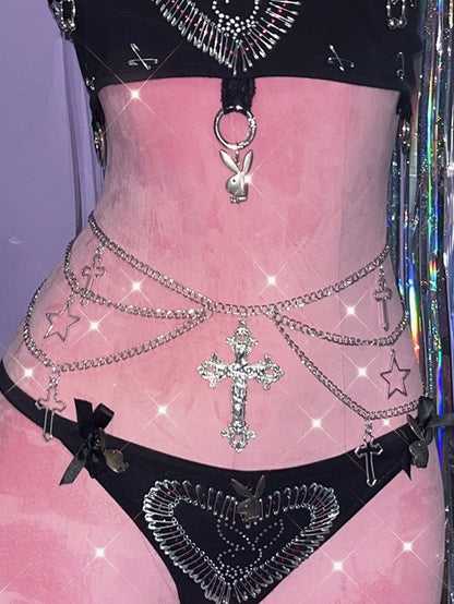 チェーンスターチャームとクロスウエスト Y2K