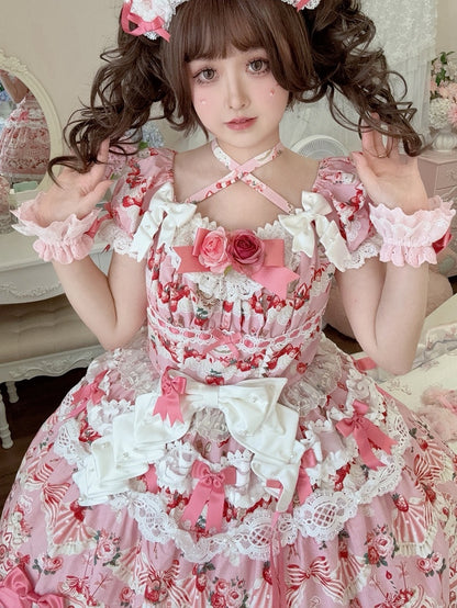 Erdbeere Bowknot Handgelenk Rosa Manschetten Charme