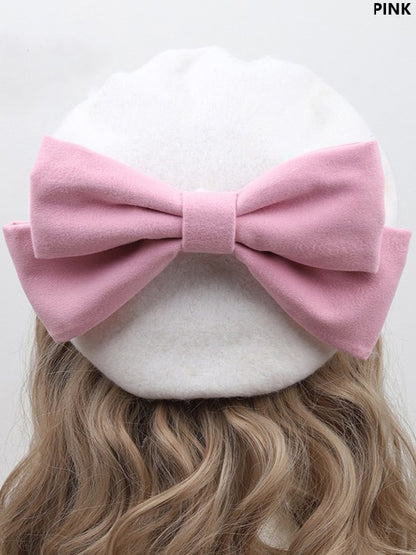 Lolita With Detachable White 10 Color Beret Options Bowknot