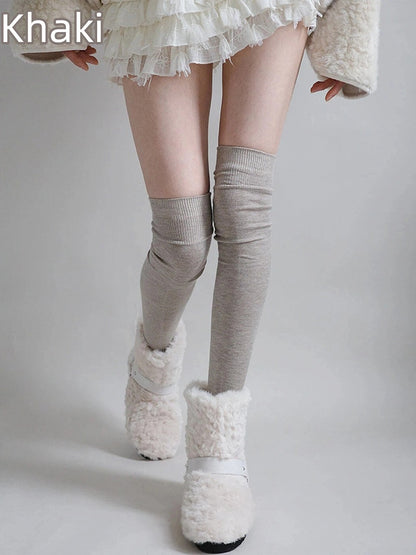 Stockings Ribbed (6 Colors) Knit Warm