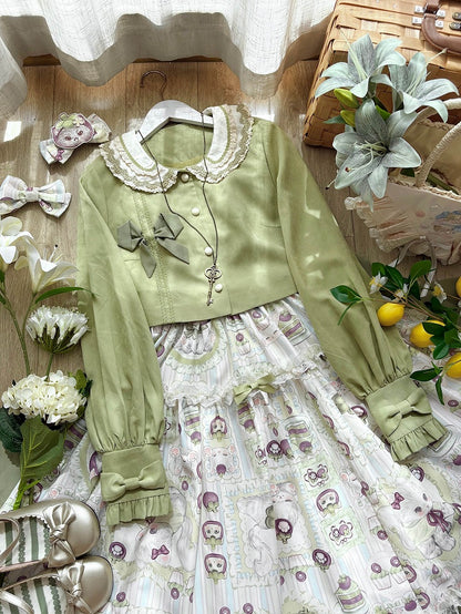 Top Green Peter Long Collar Sleeves Pan