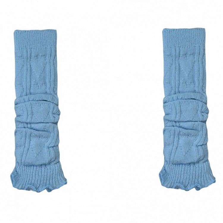 ニットブルー/イエロー/ブラック/ホワイトレッグウォーマー