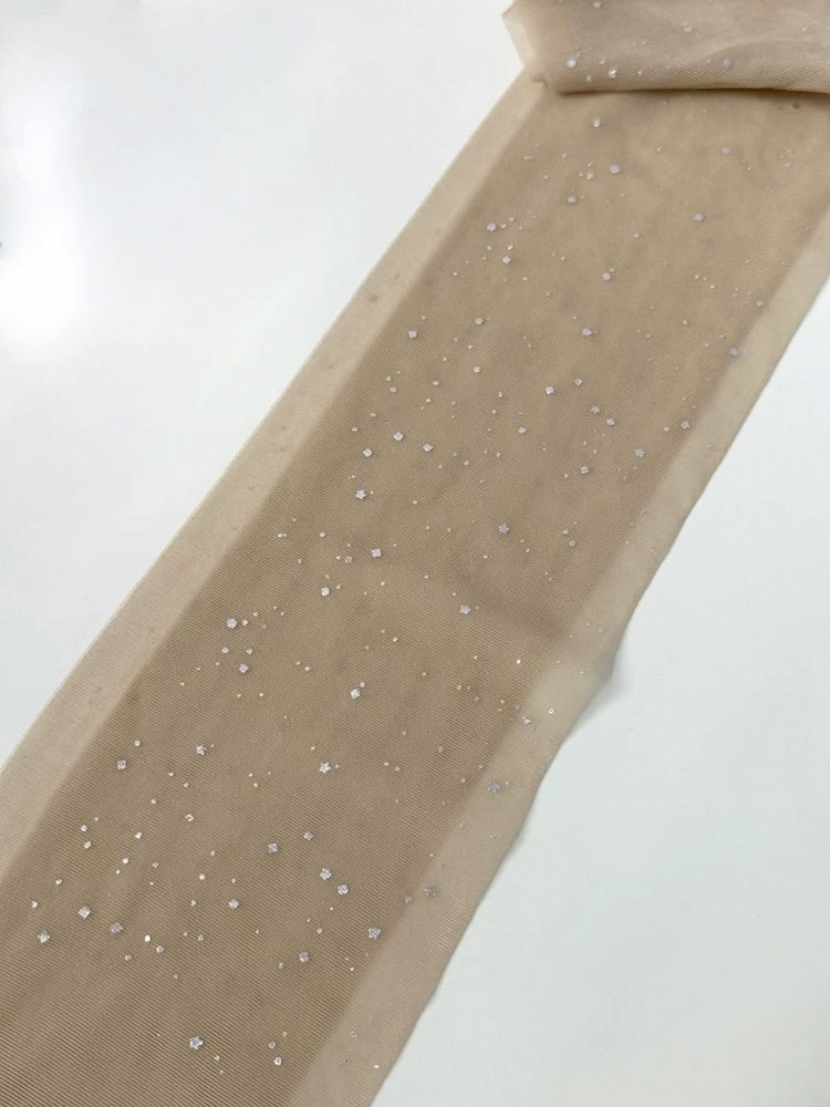 Tights White/Black/Nude Sequin Sheer with Decorations