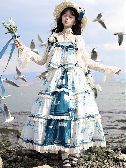 Sommerrock plus Mulberry Blue Cami Print Top + Lolita Verfügbare Setgrößen