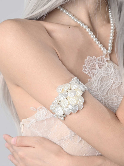 Artificial Pearls White Sea Bracelet Decorated Shells