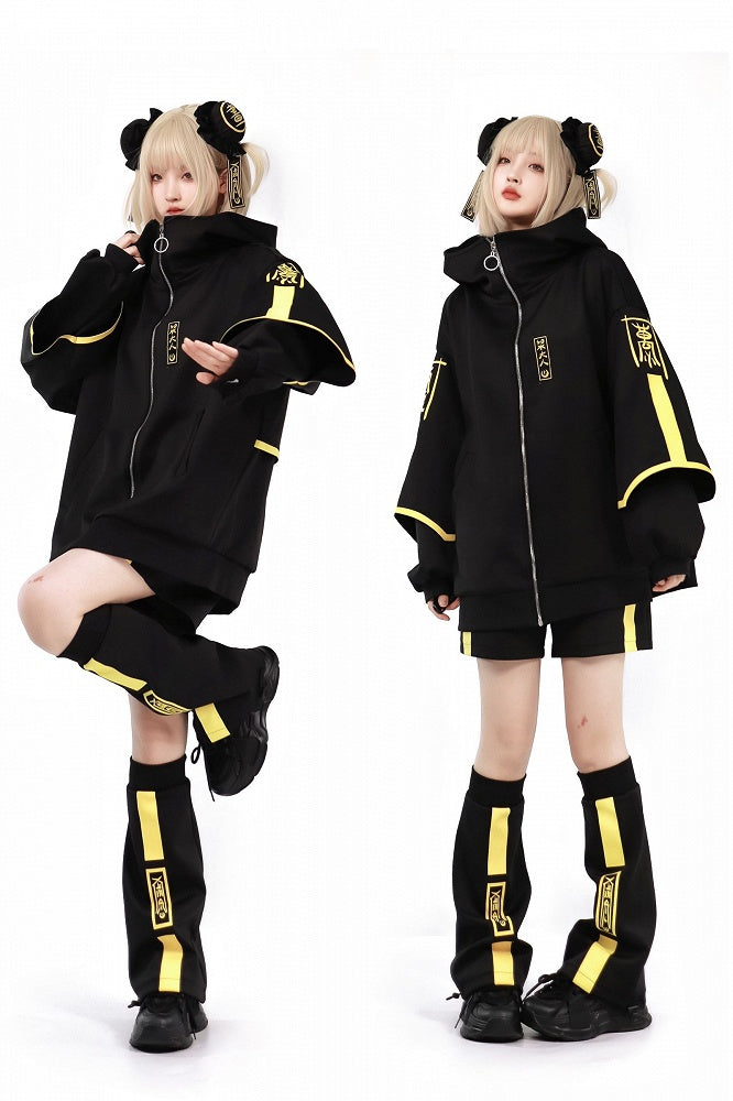 and Shorts Black Yellow Luminous