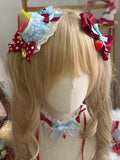 Decoration Mini Cake Lolita With Hat Blue Strawberry Sweet