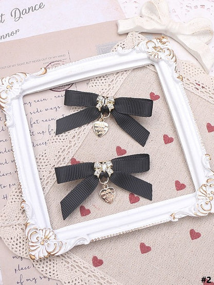 9 Kei Charm Bowknot Options Color Heart Hairclip Jirai