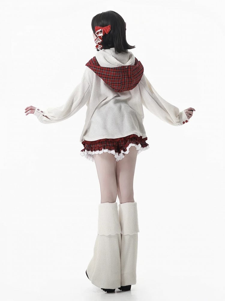 Accents Button Warmers White Adorable Knit Apple with Leg