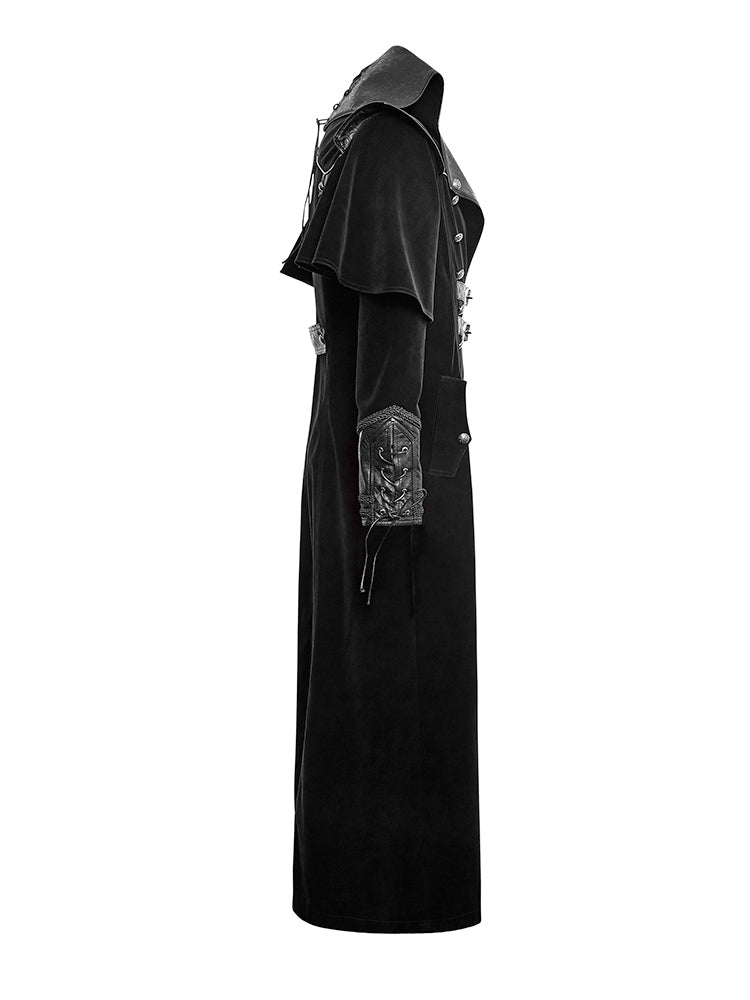 Long Coat Black Cool Men's Gothic Cloak