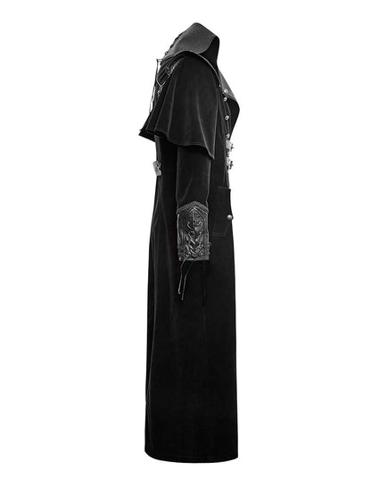 Long Coat Black Cool Men's Gothic Cloak
