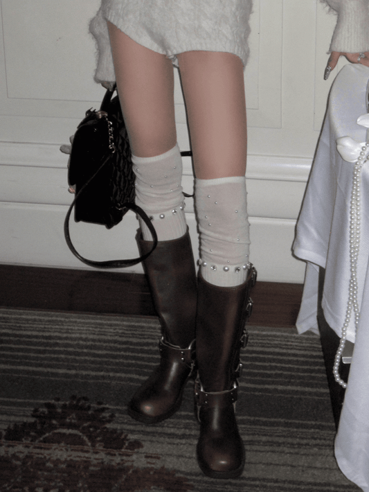 Stack with Rhinestone Colors Bead Five Accents and Over-the-Knee