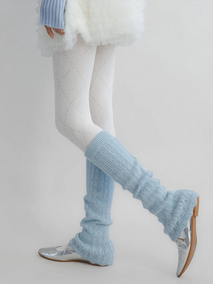 Colors） Knit Ribbed Slouchy Warmers （6 Leg Stirrup