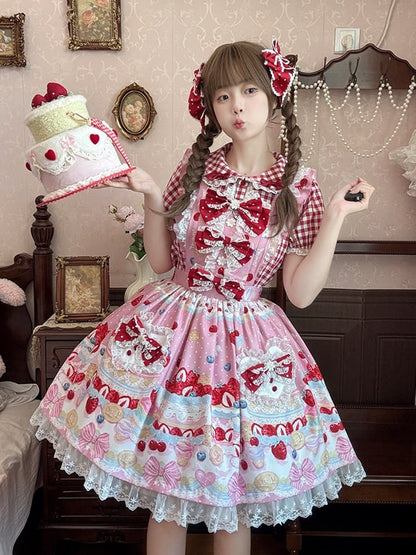 Süßes Lolita Weinrotes Polka-Dot Schleifen-Haarspangenmuster