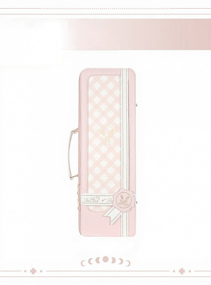 Pink White Sweet Embroidered BJD Bag - Salt Tea
