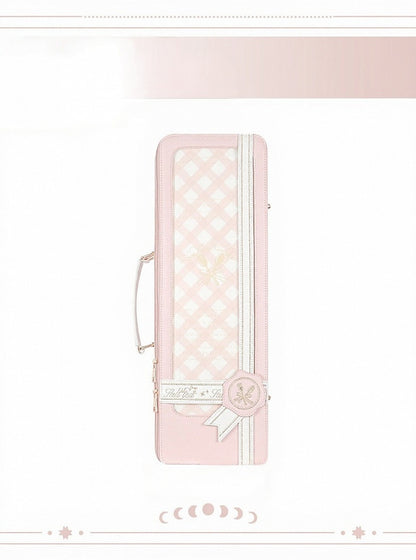 Pink White Sweet Embroidered BJD Bag - Salt Tea
