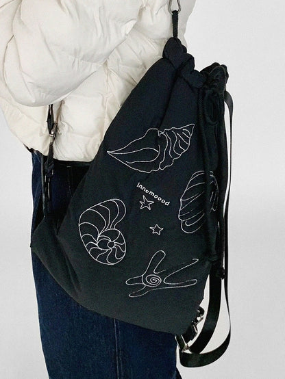 Black Conch Backpack/Shoulder Y2K - Bag