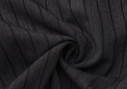 ストライプ生地ダーク王子パンツロリータグレー