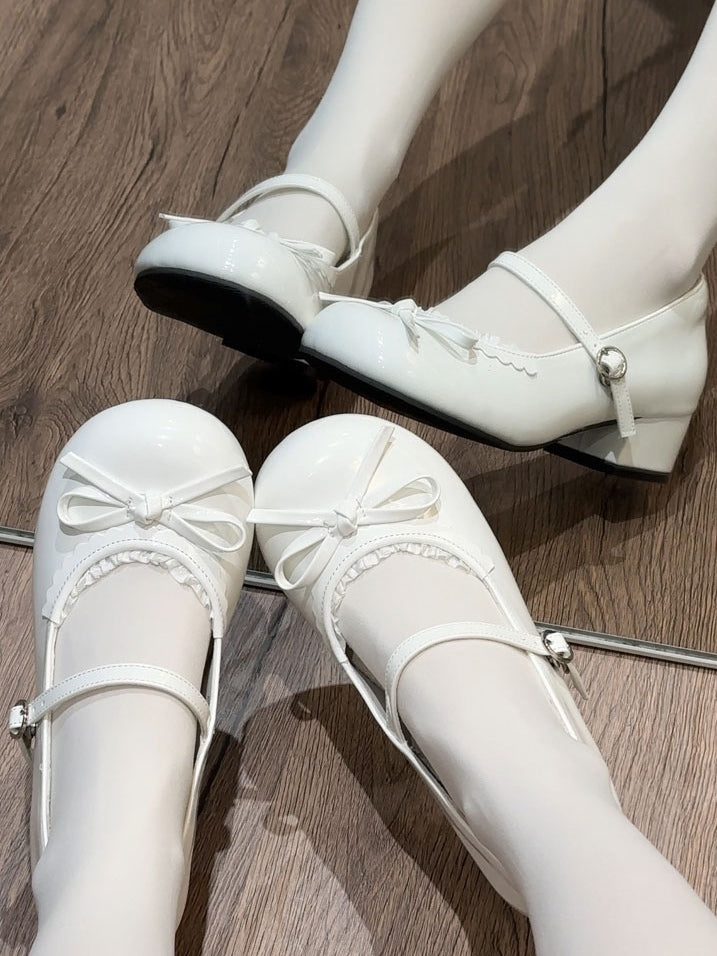 Runde Zehenpartie Lolita - Mary Schuhe Niedriger Absatz Jane Sweet