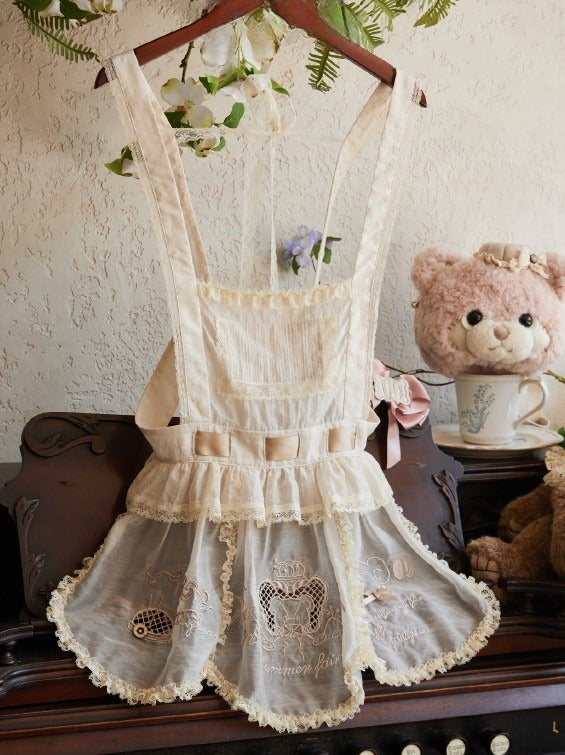 Lolita Embroidered Apron Beige
