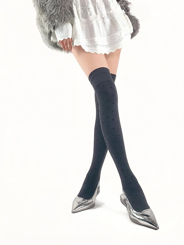 Polka-dot Slimming Retro Stockings Pattern 3 Colors Compression