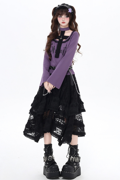 Asian Top Gothic Neck Halter