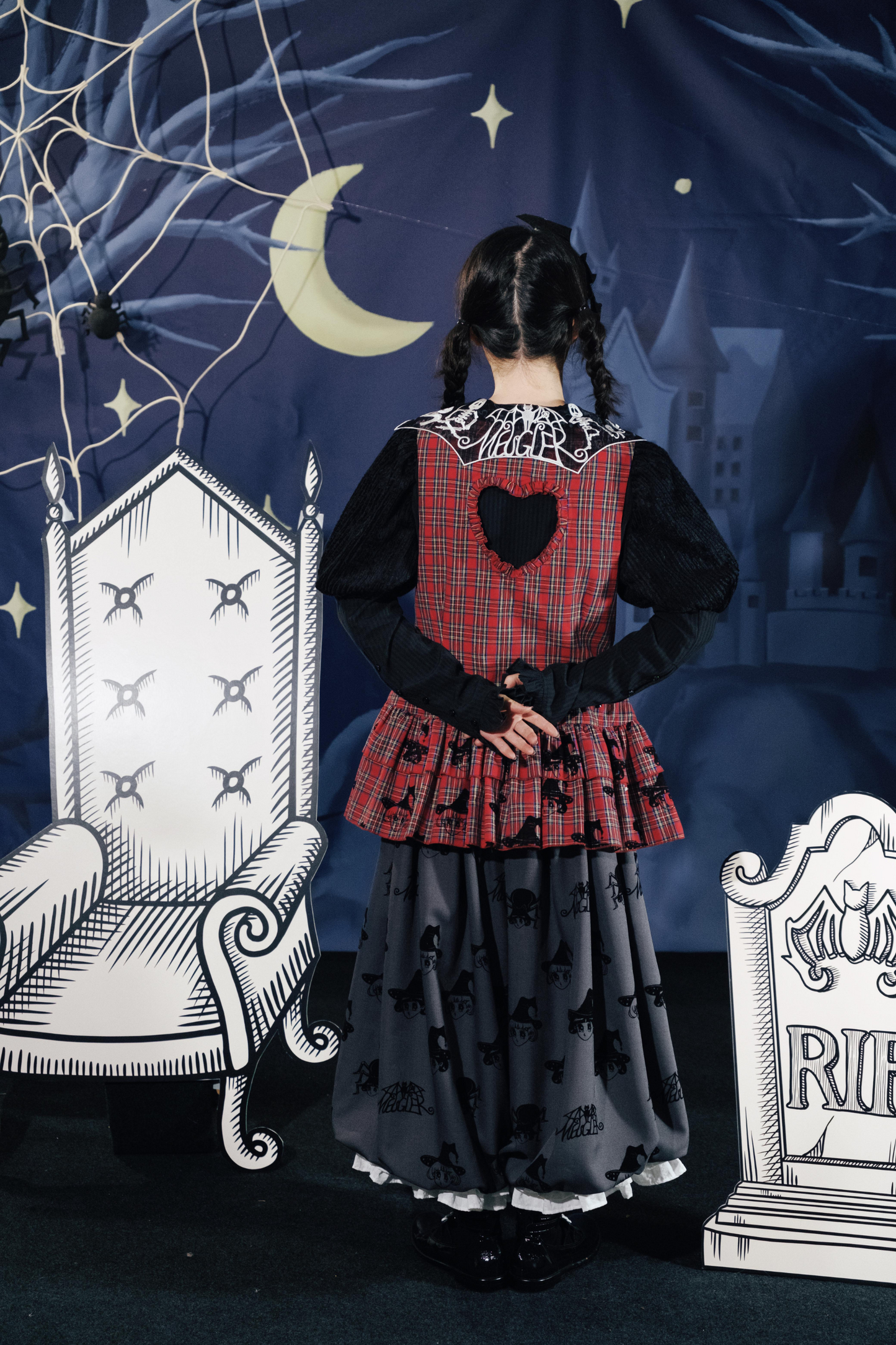 ドラキュラチェックノースリーブトップス