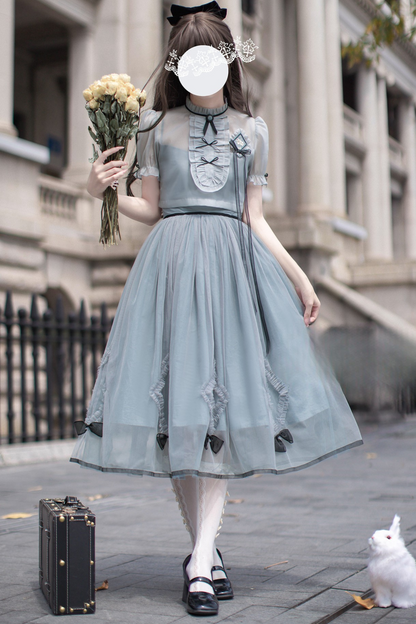 ブローチドレス ノスタルジックリボントップ + 旅するアリスアウター