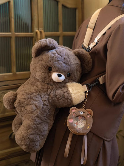 Keychain Plush Small/Middle/Large Bag Brown Backpack/Crossbody Size Bear +