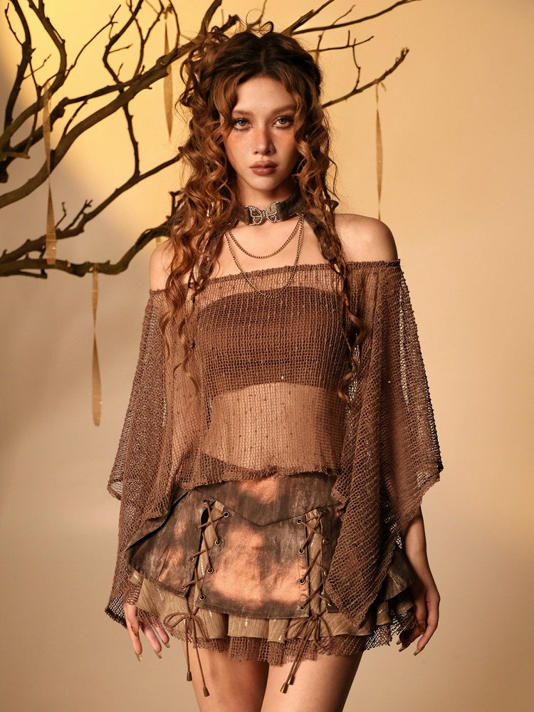 Asymmetric Mesh Cover-Up with Butterfly Choker - Virtual Orbit