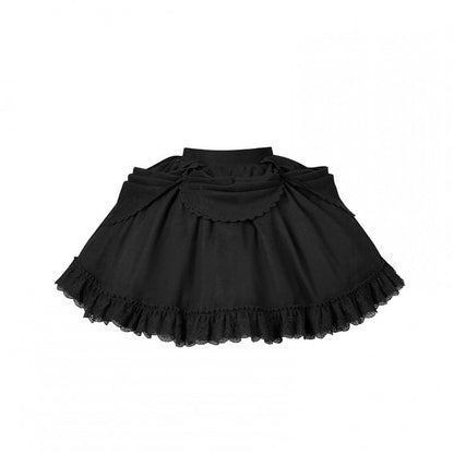Lolita White Version Skirt Double-Layer Black and Short