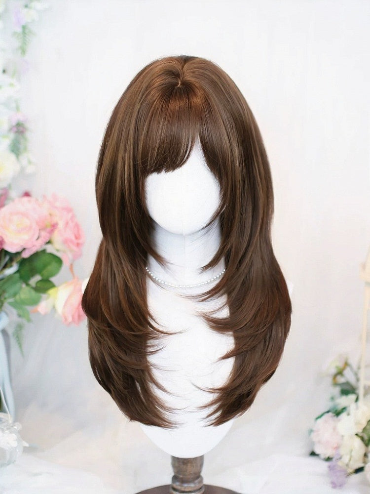 Two-Tone 24-Inch Straight Wig with Fringe - Dalao Home