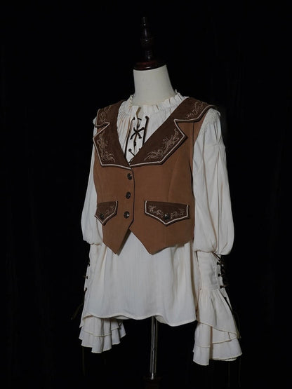 Coffee Ouji Vibes Lolita Waistcoat Delicate Embroidery Pirate