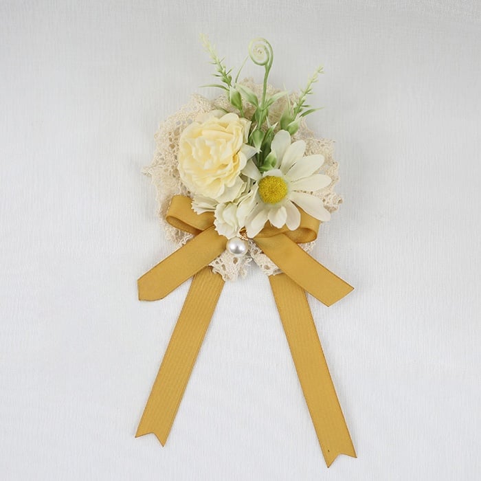 Bowknot Ginger Floral Charming Lolita Brooch