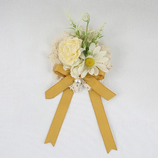 Bowknot Ginger Floral Charming Lolita Brooch
