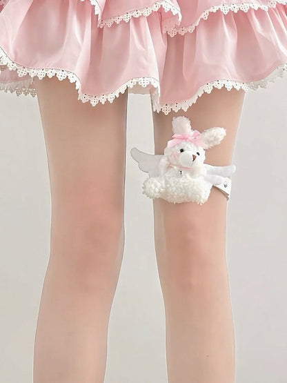 Bunny Wings with Garter Strap White
