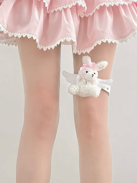 Bunny Wings with Garter Strap White