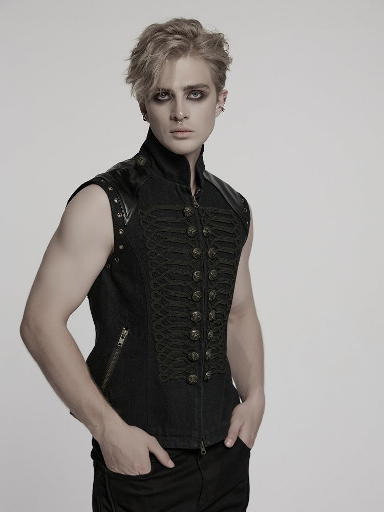 Tie Black Steampunk Shirt Men's