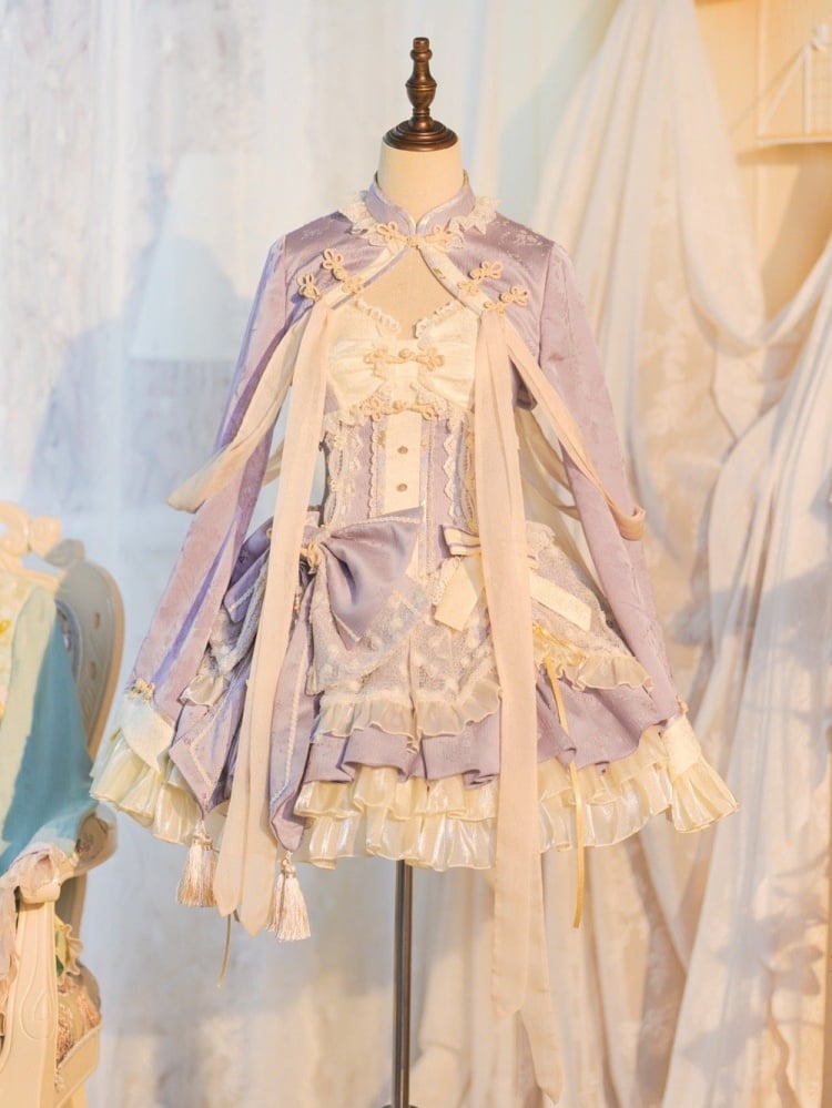 Purple Chinoiserie Qi Lolita Corset JSK Set