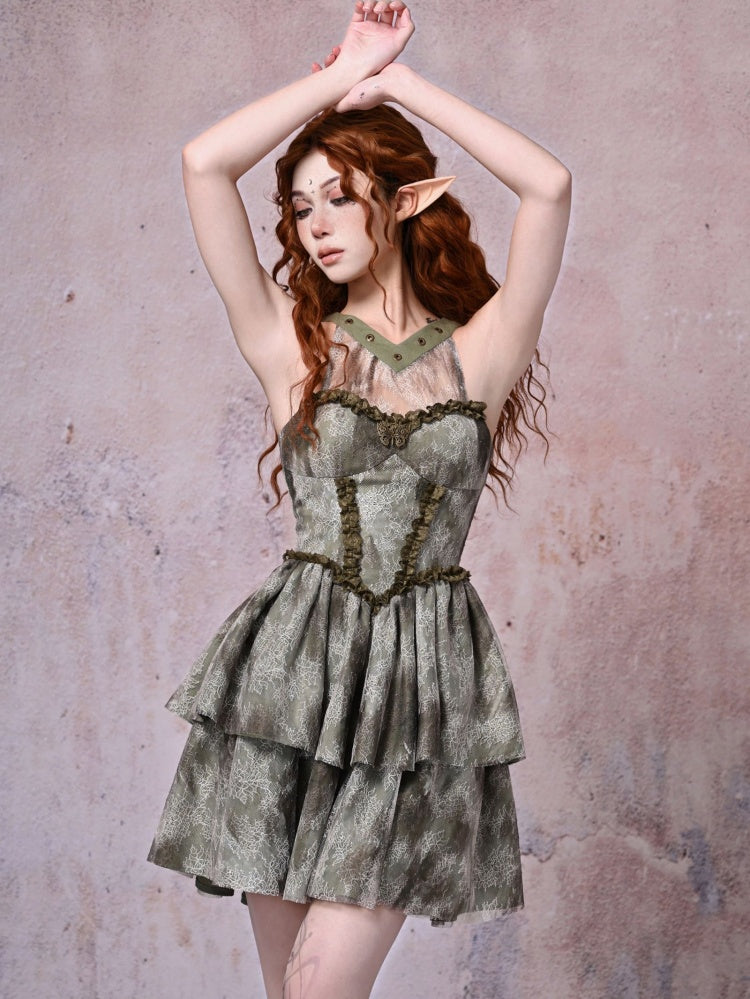 ライトグリーンの森の妖精タイダイドレス