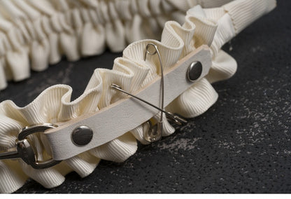 White Gothic Handmade Studs and Pins Ruffled KC