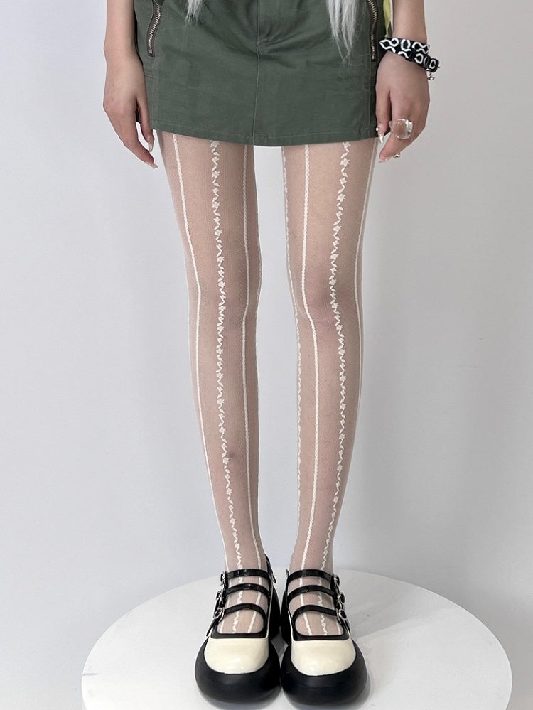 Tights Bittersweet Pattern Striped Black/White