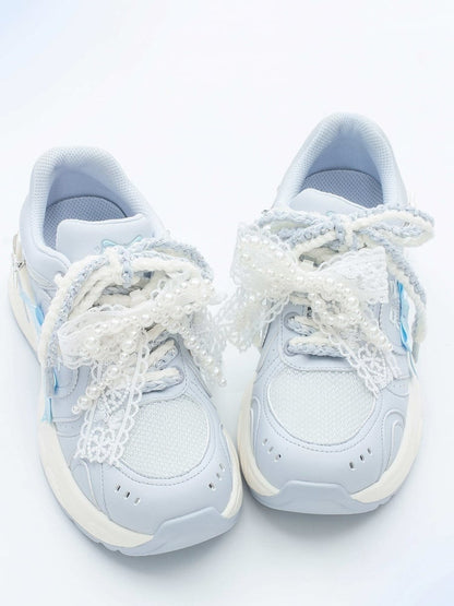 Blue Sweet Decorative Lolita Platform Shoes Bows -