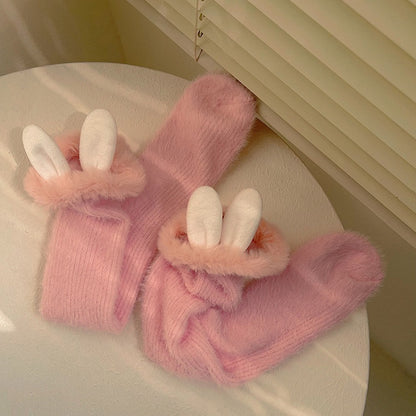 Furry Bunny Ear Lolita Decorations with Calf Socks Colors 6 Trim