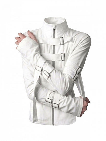 Black/White Visual System Summer Sun Protection Jacket with Buckle Straps - Nova nexus