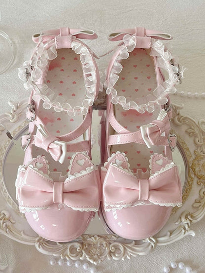 with Sweet Cat Toe Ears Round Platforms 7cm Pink